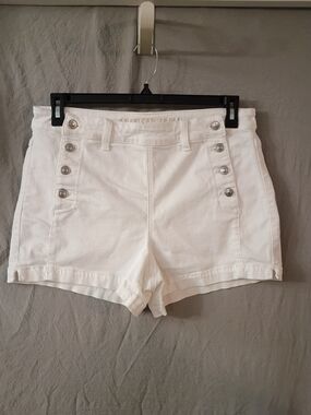 American Eagle Outfitters White High-Rise Sailor Shorts